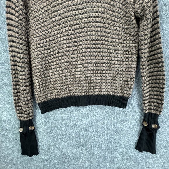 Leonard St Sweater Womens Medium Pullover Brown Black Mohair Wool Blend Knit - Picture 3 of 14